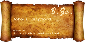Bokodi Zsigmond névjegykártya